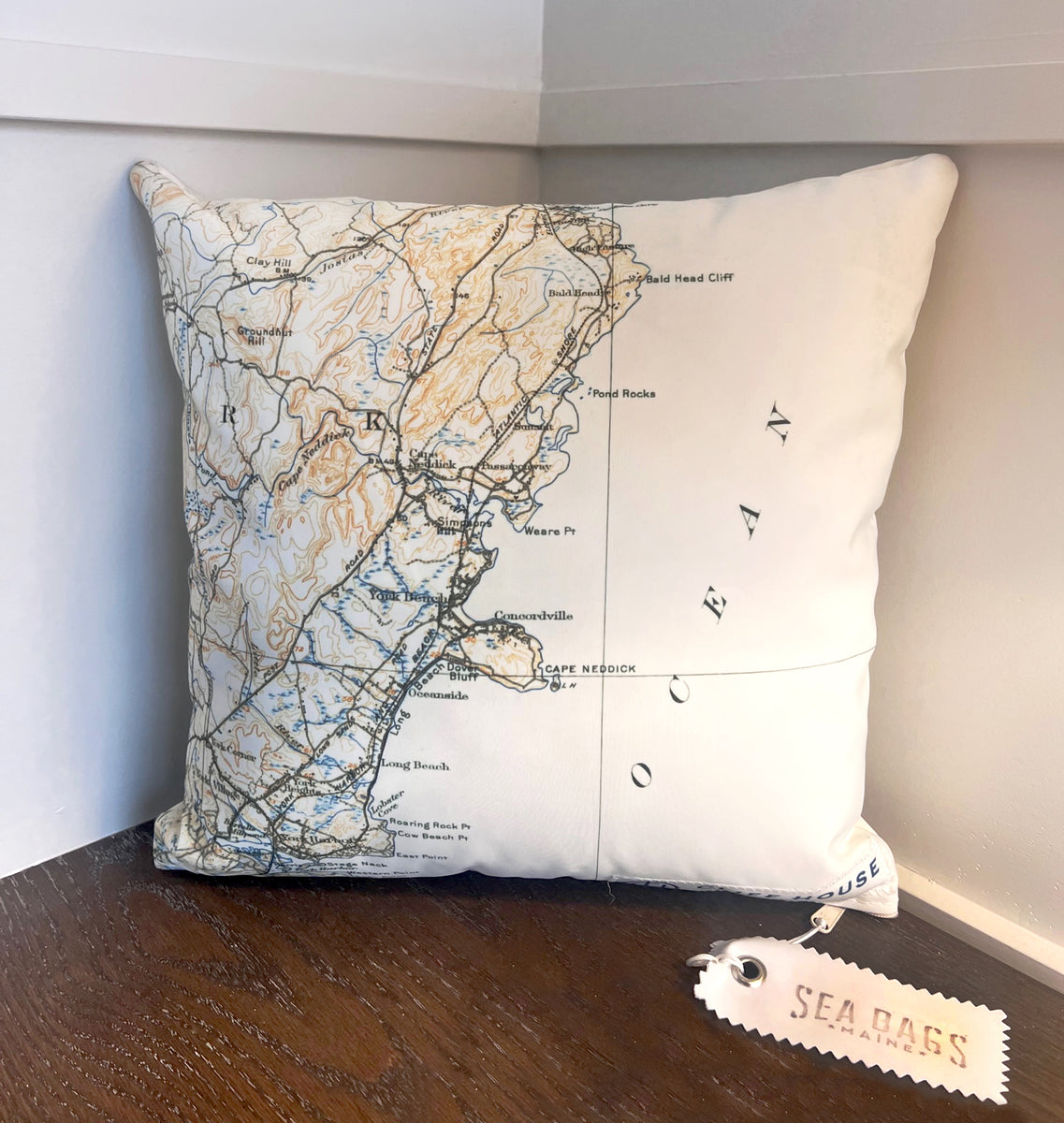 Seabags + Cliff House, Cape Neddick Toss Pillow Cliff House Home